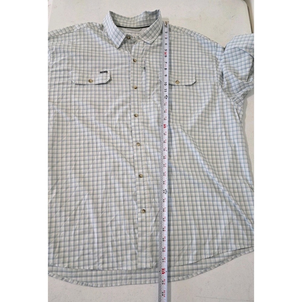 Poncho Bird Island Fishing Shirt Mens 3XL Blue Gingham Magnetic Pocket LS Vented - Picture 11 of 16